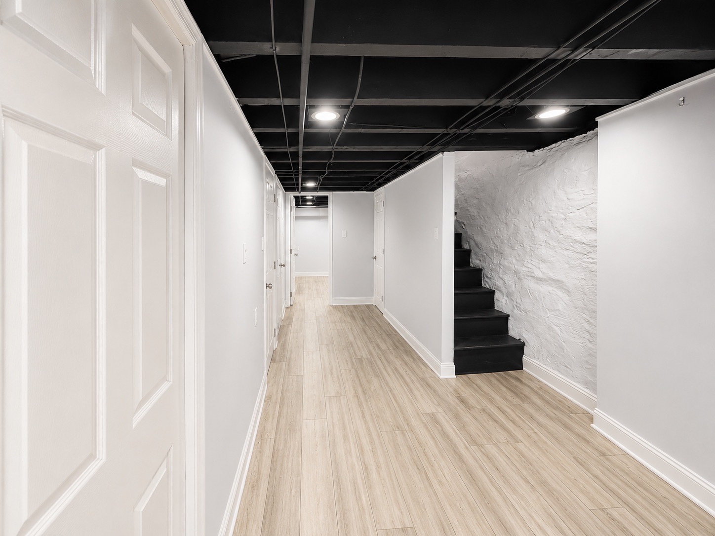 Basement hallway & stairs