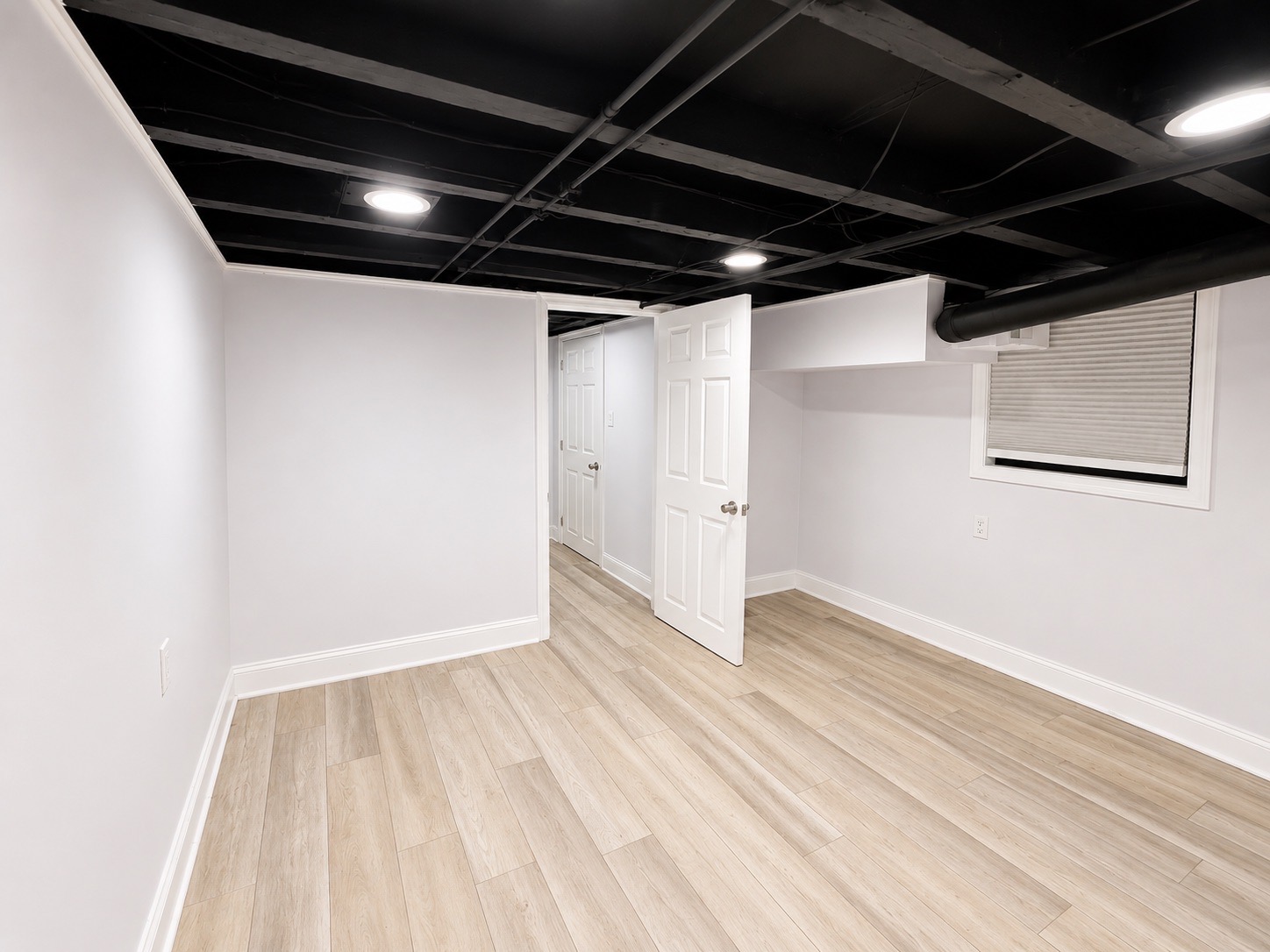 Finished basement before virtual staging